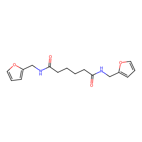 Hexanediamide, N,N'-bis(2-furanylmethyl)- structure