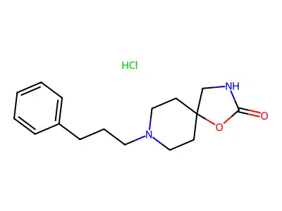 1-Oxa-3,8-diazaspiro(4.5)decan-2-one, 8-(3-phenyl)propyl-, hydrochloride structure