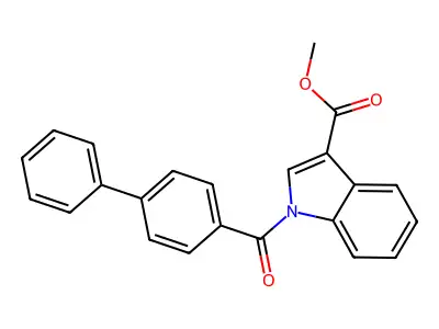 Methyl 1-([1,1'-biphenyl]-4-carbonyl)-1H-indole-3-carboxylate structure