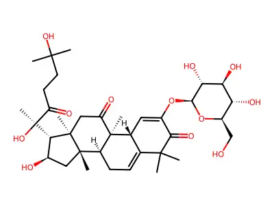 (10alpha)-2-(beta-D-Glucopyranosyloxy)-9beta-methyl-16alpha,20,25-trihydroxy-19-norlanosta-1,5-diene-3,11,22-trione structure