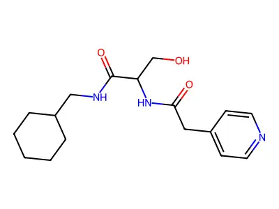 N-(cyclohexylmethyl)-3-hydroxy-2-[(2-pyridin-4-ylacetyl)amino]propanamide structure