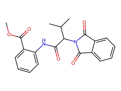 methyl 2-{[2-(1,3-dioxo-1,3-dihydro-2H-isoindol-2-yl)-3-methylbutanoyl]amino}benzoate structure
