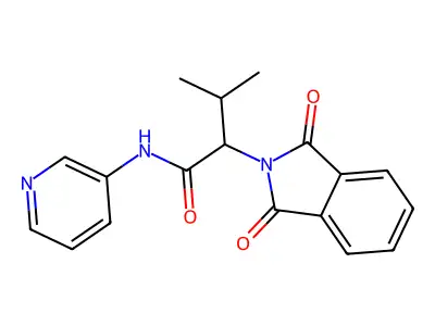 2-(1,3-dioxoisoindol-2-yl)-3-methyl-N-pyridin-3-ylbutanamide structure
