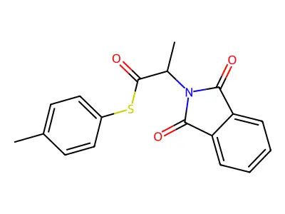 S-(4-methylphenyl) 2-(1,3-dioxo-1,3-dihydro-2H-isoindol-2-yl)propanethioate structure