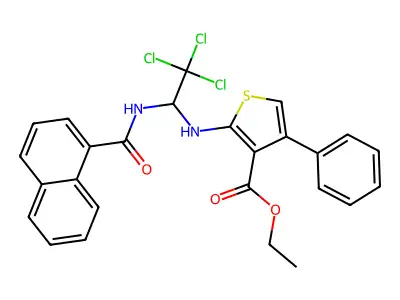 ET 4-PH-2-((2,2,2-Trichloro-1-(1-naphthoylamino)ET)amino)-3-thiophenecarboxylate structure