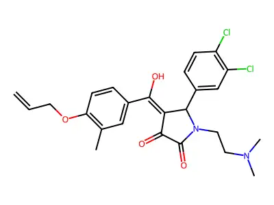 5-(3,4-dichlorophenyl)-1-(2-dimethylaminoethyl)-4-[hydroxy-(3-methyl-4-prop-2-enoxyphenyl)methylidene]pyrrolidine-2,3-dione structure
