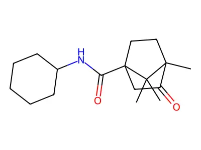 N-cyclohexyl-1,7,7-trimethyl-2-oxobicyclo[2.2.1]heptane-4-carboxamide structure