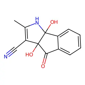 (3AS,8BS)-3A,8B-DIHYDROXY-2-METHYL-4-OXO-1,3A,4,8B-TETRAHYDROINDENO[1,2-B]PYRROLE-3-CARBONITRILE structure