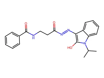N-[3-[(2-Hydroxy-1-propan-2-ylindol-3-yl)diazenyl]-3-oxopropyl]benzamide structure
