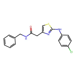 N-benzyl-2-(2-((4-chlorophenyl)amino)thiazol-4-yl)acetamide structure