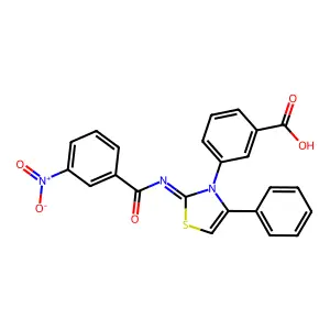 3-[2-(3-nitrobenzoyl)imino-4-phenyl-1,3-thiazol-3-yl]benzoic Acid structure