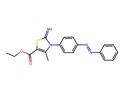 Ethyl 2-imino-4-methyl-3-(4-phenyldiazenylphenyl)-1,3-thiazole-5-carboxylate structure