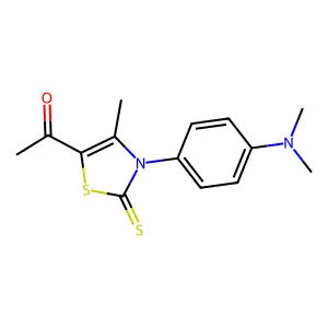 1-(3-(4-(dimethylamino)phenyl)-4-methyl-2-thioxo-2,3-dihydrothiazol-5-yl)ethanone structure
