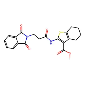 methyl 2-{[3-(1,3-dioxo-1,3-dihydro-2H-isoindol-2-yl)propanoyl]amino}-4,5,6,7-tetrahydro-1-benzothiophene-3-carboxylate structure