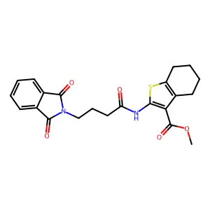 methyl 2-[4-(1,3-dioxo-2,3-dihydro-1H-isoindol-2-yl)butanamido]-4,5,6,7-tetrahydro-1-benzothiophene-3-carboxylate structure