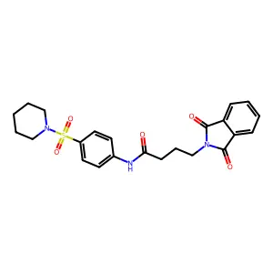4-(1,3-dioxo-1,3-dihydro-2H-isoindol-2-yl)-N-[4-(piperidin-1-ylsulfonyl)phenyl]butanamide structure