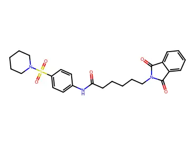 6-(1,3-dioxo-1,3-dihydro-2H-isoindol-2-yl)-N-[4-(piperidin-1-ylsulfonyl)phenyl]hexanamide structure