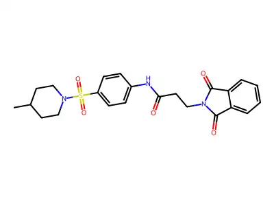 3-(1,3-dioxo-1,3-dihydro-2H-isoindol-2-yl)-N-{4-[(4-methyl-1-piperidinyl)sulfonyl]phenyl}propanamide structure