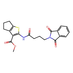 methyl 2-{[4-(1,3-dioxo-1,3-dihydro-2H-isoindol-2-yl)butanoyl]amino}-5,6-dihydro-4H-cyclopenta[b]thiophene-3-carboxylate structure