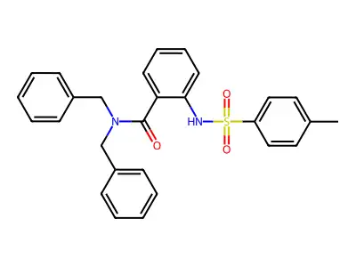 N,N-dibenzyl-2-[(4-methylphenyl)sulfonylamino]benzamide structure