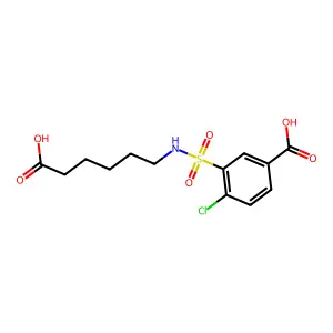 3-[(5-Carboxypentyl)sulfamoyl]-4-chlorobenzoic acid structure