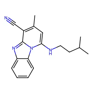 3-Methyl-1-(3-methylbutylamino)pyrido[1,2-a]benzimidazole-4-carbonitrile structure