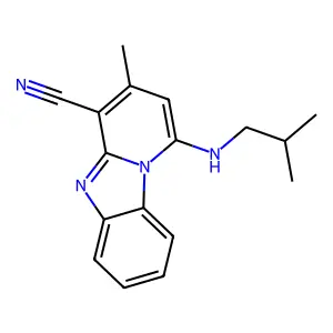 1-(Isobutylamino)-3-methylpyrido[1,2-a]benzimidazole-4-carbonitrile structure