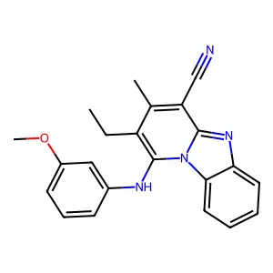 2-Ethyl-1-(3-methoxyanilino)-3-methylpyrido[1,2-a]benzimidazole-4-carbonitrile structure