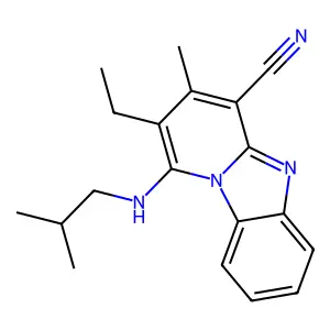 2-Ethyl-1-(isobutylamino)-3-methylpyrido(1,2-A)benzimidazole-4-carbonitrile structure