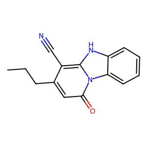 1-oxo-3-propyl-5H-pyrido[1,2-a]benzimidazole-4-carbonitrile structure