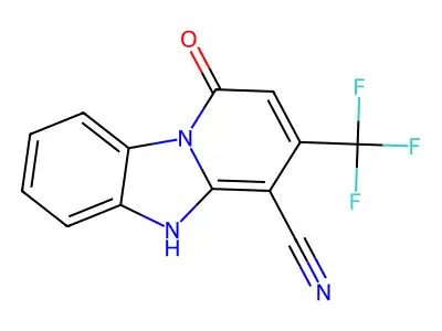 1-Hydroxy-3-(trifluoromethyl)pyrido[1,2-a]benzimidazole-4-carbonitrile structure