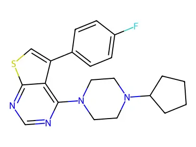 4-(4-Cyclopentylpiperazin-1-yl)-5-(4-fluorophenyl)thieno[2,3-d]pyrimidine structure