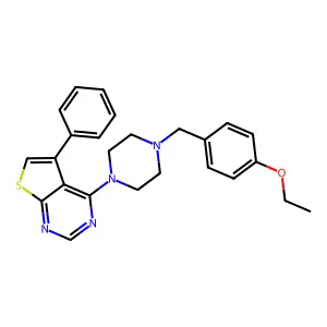 4-[4-(4-Ethoxybenzyl)piperazin-1-yl]-5-phenylthieno[2,3-d]pyrimidine structure