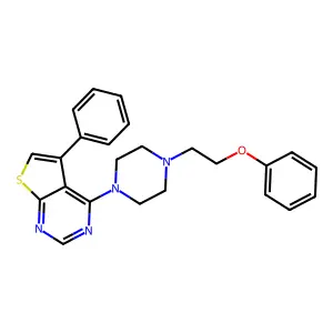4-(4-(2-Phenoxyethyl)piperazin-1-yl)-5-phenylthieno[2,3-d]pyrimidine structure