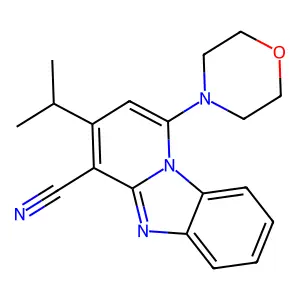 1-(Morpholin-4-yl)-3-(propan-2-yl)pyrido[1,2-a]benzimidazole-4-carbonitrile structure