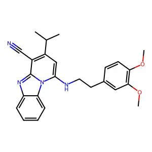 1-((3,4-dimethoxyphenethyl)amino)-3-isopropylbenzo[4,5]imidazo[1,2-a]pyridine-4-carbonitrile structure