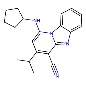 1-(Cyclopentylamino)-3-(propan-2-yl)pyrido[1,2-a]benzimidazole-4-carbonitrile structure