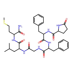 Pyr-phe-phe-gly-leu-met-NH2 structure