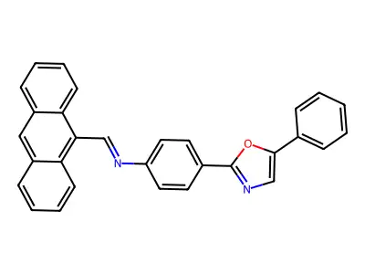 1-anthracen-9-yl-N-[4-(5-phenyl-1,3-oxazol-2-yl)phenyl]methanimine structure