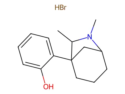 Phenol, 2-(6,7-dimethyl-6-azabicyclo(3.2.1)oct-1-yl)-, hydrobromide, endo-(+-)- structure