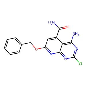 4-Amino-2-chloro-7-phenylmethoxypyrido[2,3-d]pyrimidine-5-carboxamide structure