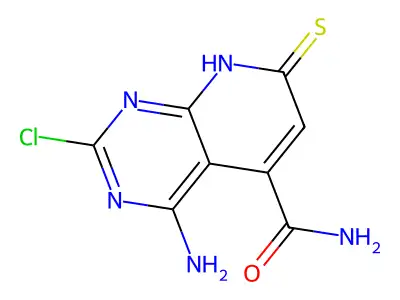 4-amino-2-chloro-7-sulfanylidene-8H-pyrido[2,3-d]pyrimidine-5-carboxamide structure