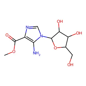 methyl 5-amino-1-[3,4-dihydroxy-5-(hydroxymethyl)oxolan-2-yl]imidazole-4-carboxylate structure