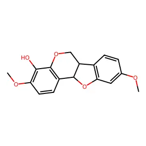 (6aR,11aR)-6a,11a-Dihydro-3,9-dimethoxy-6H-benzofuro(3,2-c)(1)benzopyran-4-ol structure