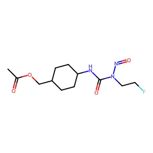 Acetic acid, (4-(3-(2-fluoroethyl)-3-nitrosoureido)cyclohexyl)methyl ester, (E)- structure