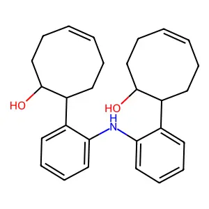 8,8'-(Iminodi-2,1-phenylene)bis(4-cycloocten-1-ol) structure