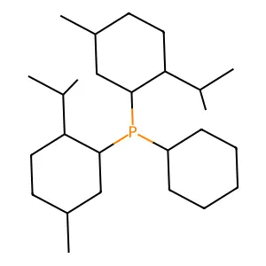 Cyclohexyl-bis(5-methyl-2-propan-2-ylcyclohexyl)phosphane structure