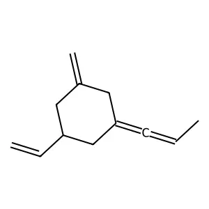 Cyclohexane, 1-ethenyl-3-methylene-5-(1-propenylidene)- structure