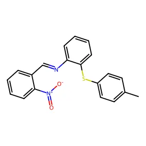 Benzenamine, 2-[(4-methylphenyl)thio]-N-[(2-nitrophenyl)methylene]- structure