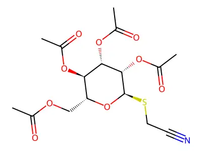[3,4,5-triacetyloxy-6-(cyanomethylsulfanyl)oxan-2-yl]methyl Acetate structure
